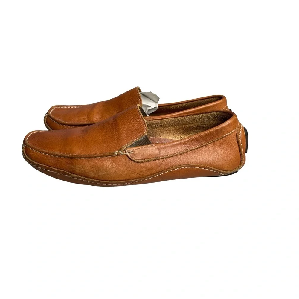 Saks Fifth Ave model 6433 Men's Tan all leather driving Loafers size 10 M